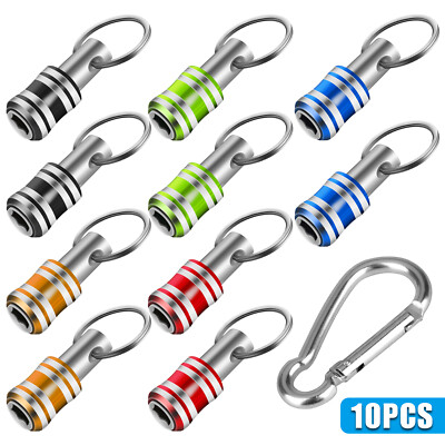 10/5x 1/4'' Hex Shank Quick Release Keychain Screwdriver Drill Bit Holder Bit Set