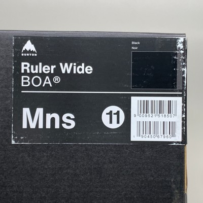 Pre-owned Burton Ruler Wide Boa All Mountain Snowboard Boot Black Grey Sz M 11 21426100001