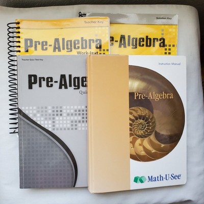 A Beka Pre-Algebra Set Teacher Key, Solution Key Quiz/Test + Math U See Textbook