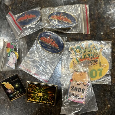 Lot of 8 Minnesota State Fair Lapel Pins 1991 2000 2001 2005 2006 2007