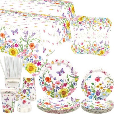 ENCETARDE Forniture per feste con fiori selvatici kit da tavola floreale per