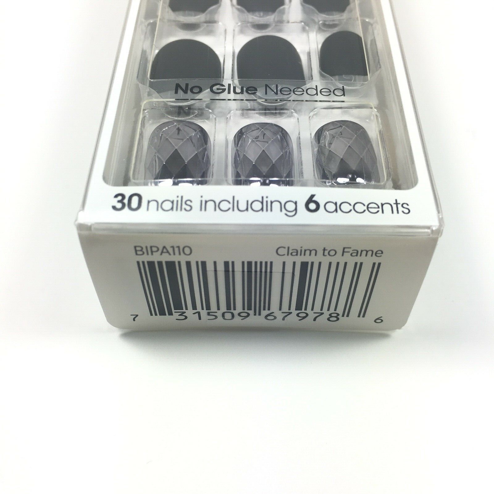 NEW Kiss Nails Impress Press On Manicure Short Gel Matte Black Geometric Accent