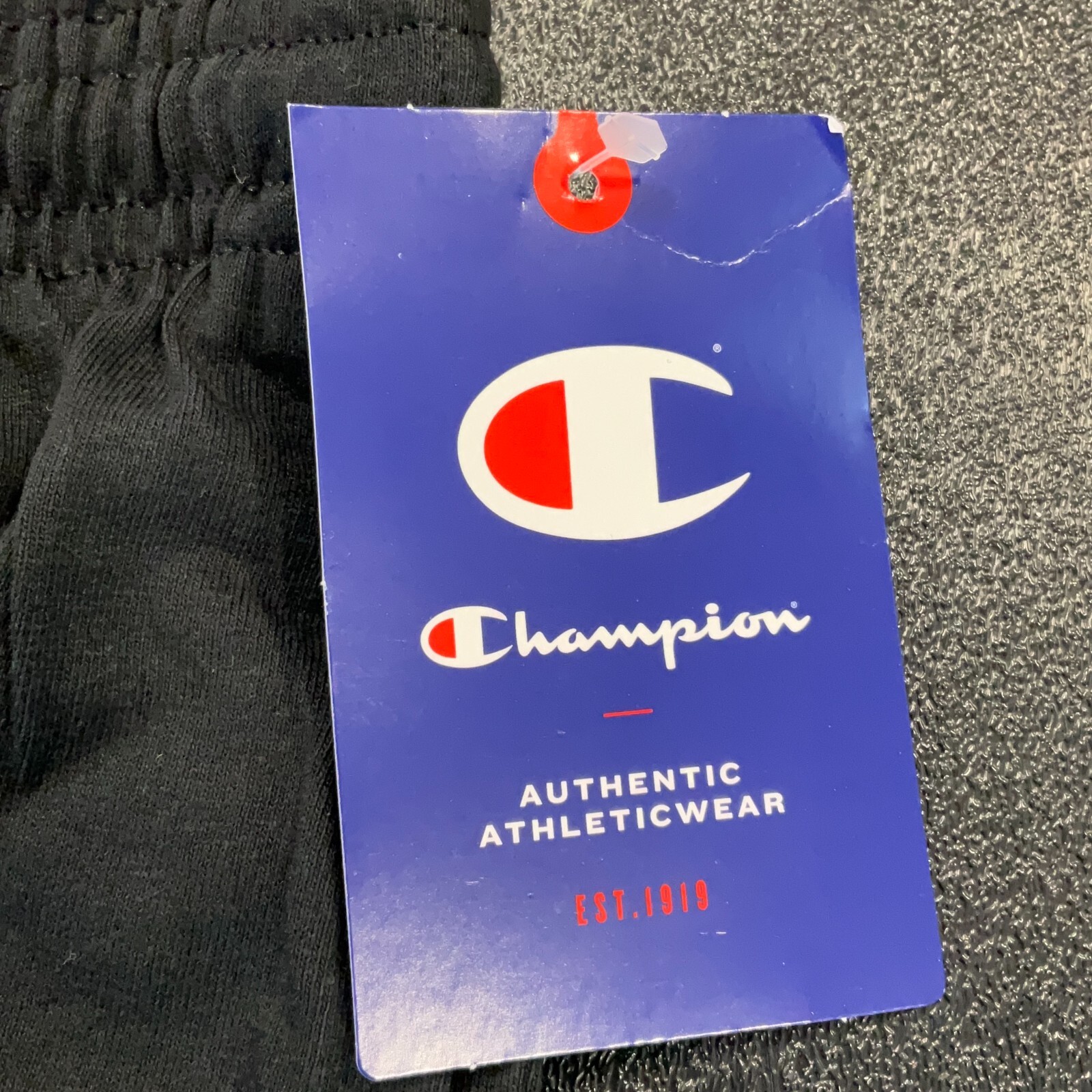 Champion Mens Sweat Shorts Black Flat Front Elastic Waist Logo Pull On Size XL eBay