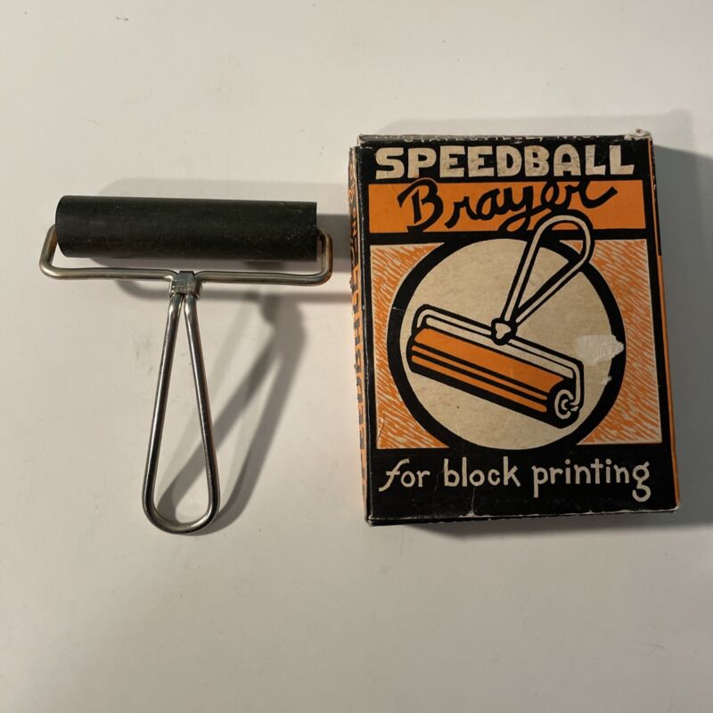 vintage brayer speedball roller 49 with box