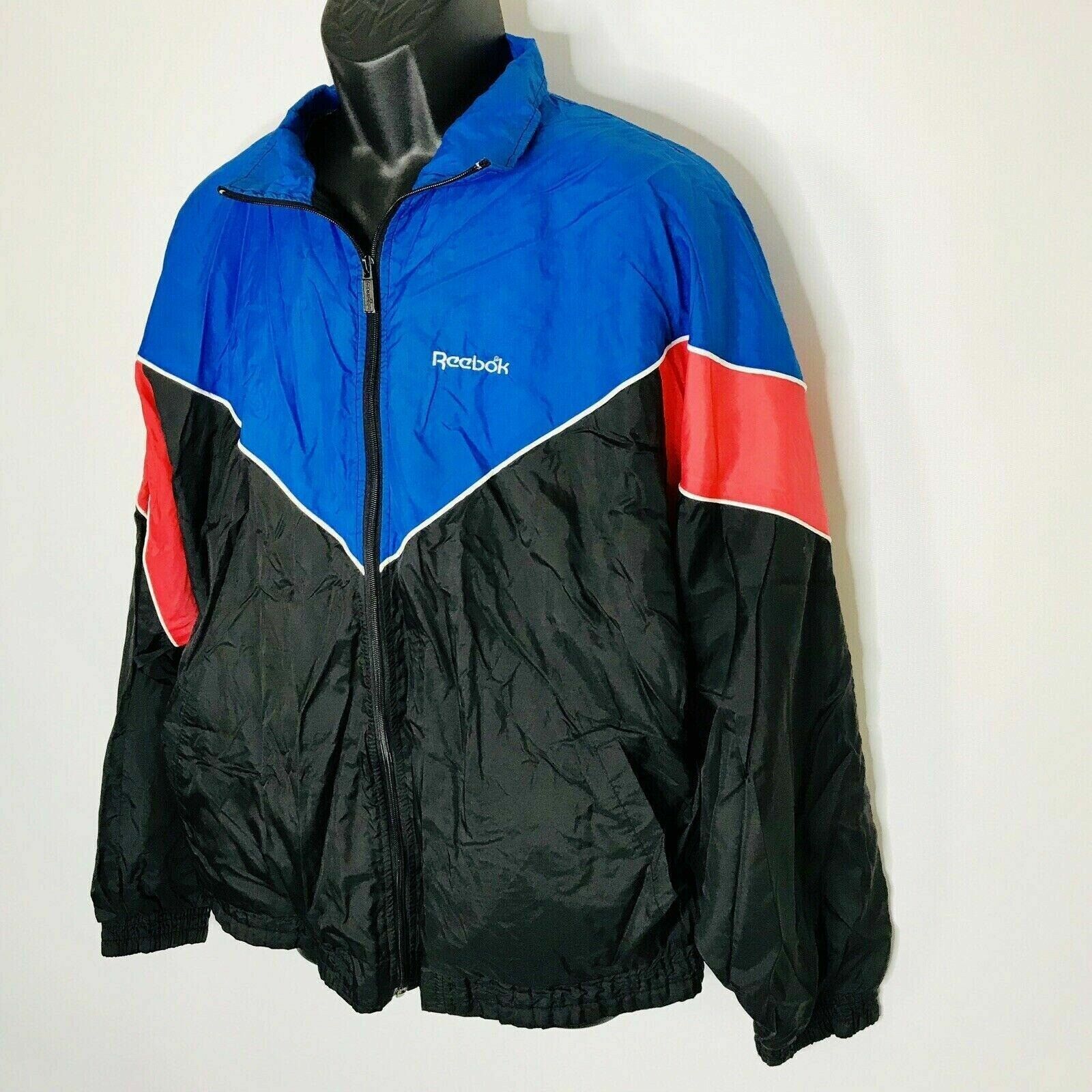 トップス 00s Reebok track jacket size L Reebok Track Jacket Tracksuit Top 2000s Full Zip Giant Logo