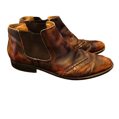 Mens Chelsea Boots Brown Leather Size 46