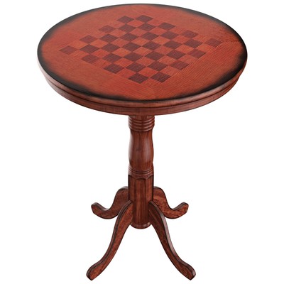 42" Pub Bar Round Table Chess Table Bistro Vintage W/Checker Top & Pedestal Base