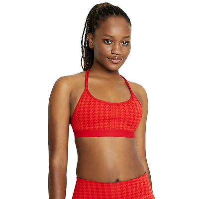 NIKE Women's Icon Clash Light Support Sports Bra sz S Small Red Houndstooth