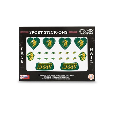 NDSU Bison Face and Nail Tattoos-Color Club College Sport Stick On's