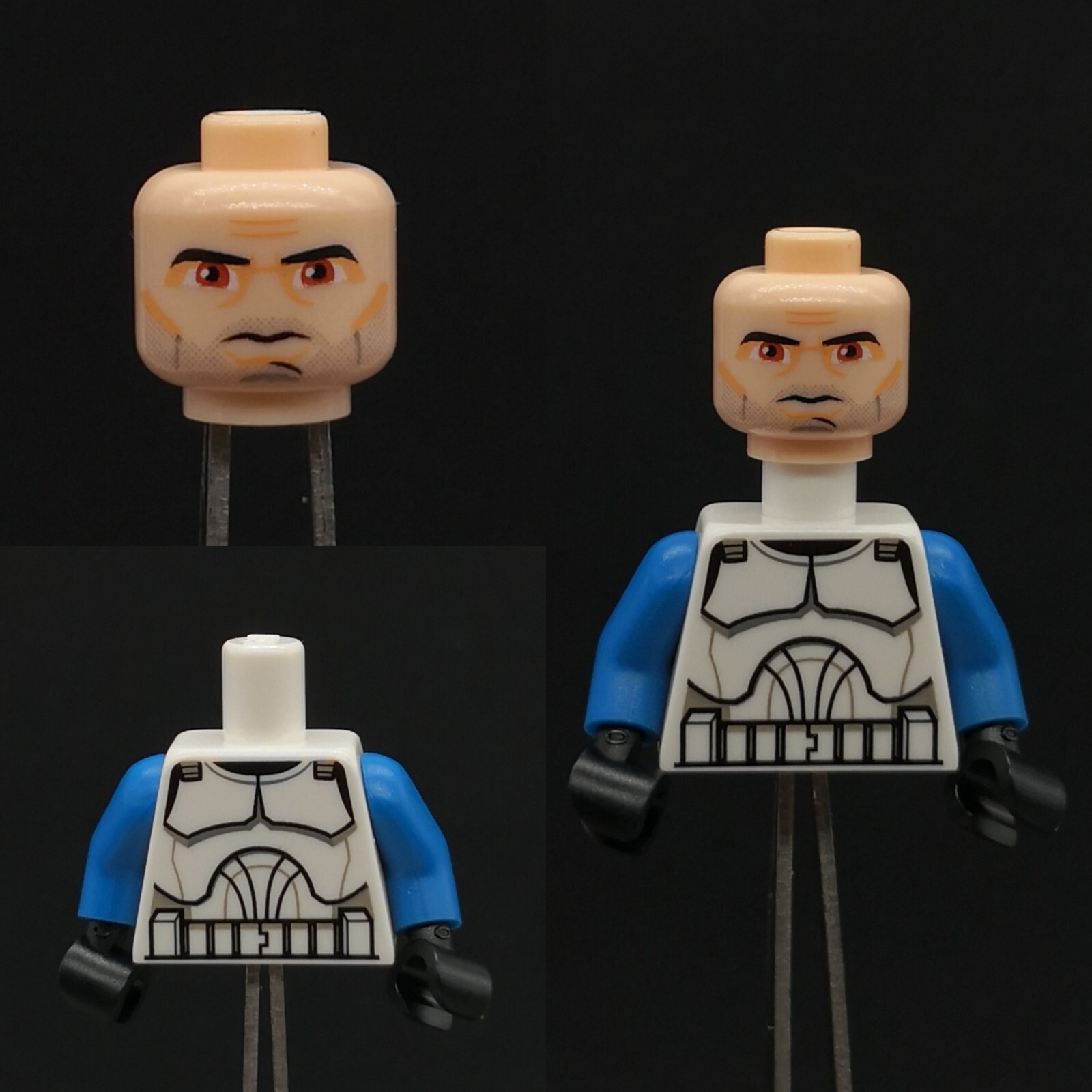 Lego Star Wars Clone Trooper CAPTAIN REX Minifigure Phase 1 Head Torso sw0314