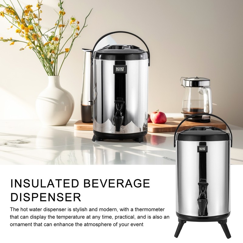 Insulated Hot And Cold Beverage Dispenser Server 10L Stainless Steel