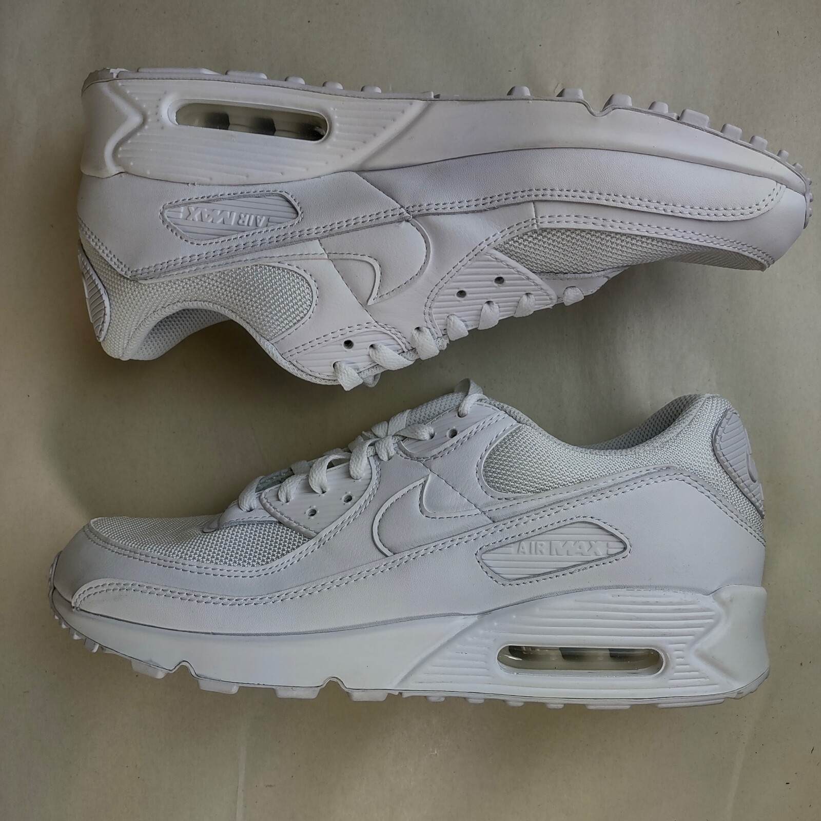 

Мужские кроссовки Nike Air Max 90 Triple White CN8490-100 12, Белый, Nike Air Max 90