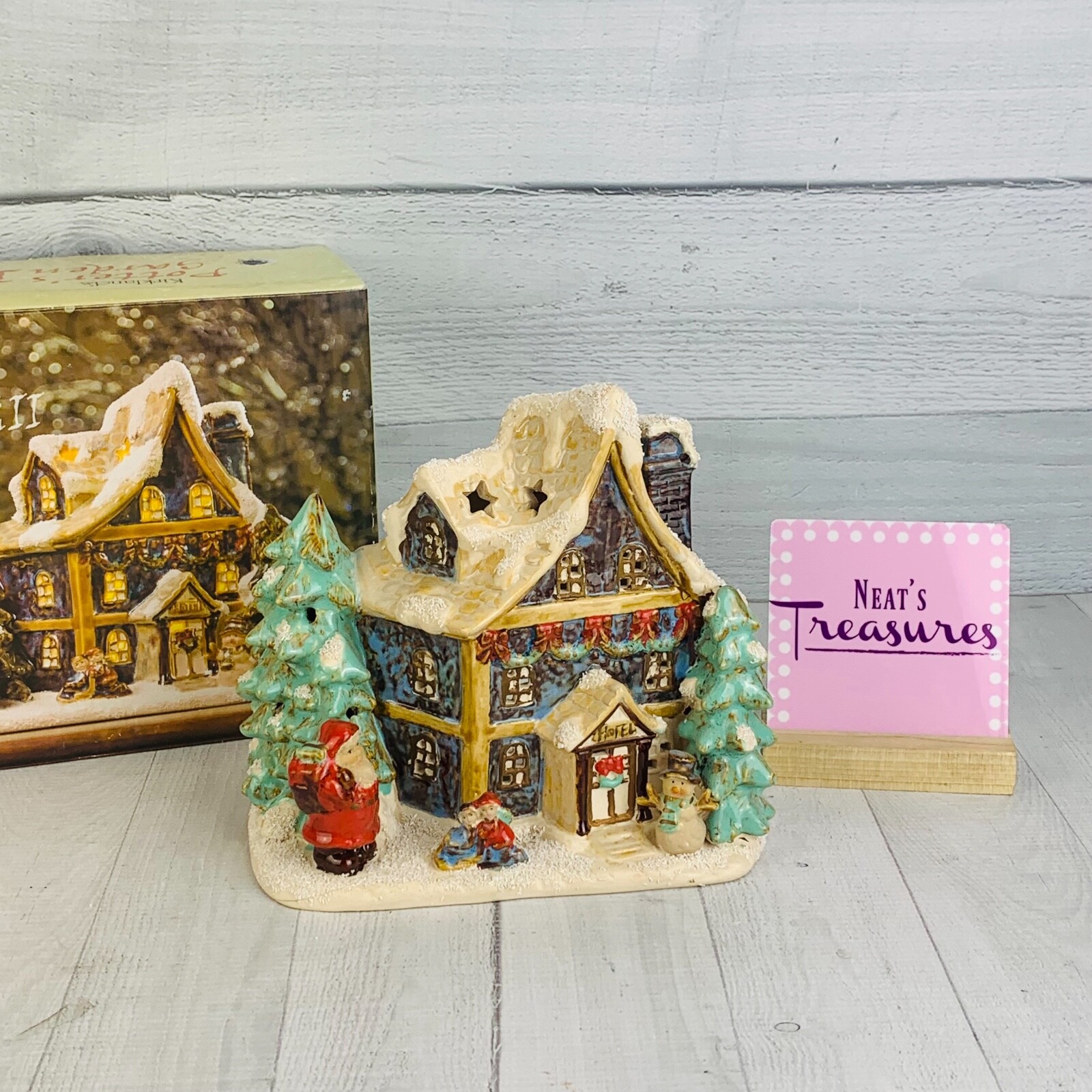 Kirkland's POTTERS GARDEN 11 HOTEL Glazed Ceramic Christmas Tealight