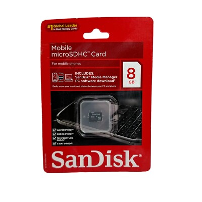 OEM SanDisk MicroSDHC 8GB Memory Card With SanDisk Media Manager Download