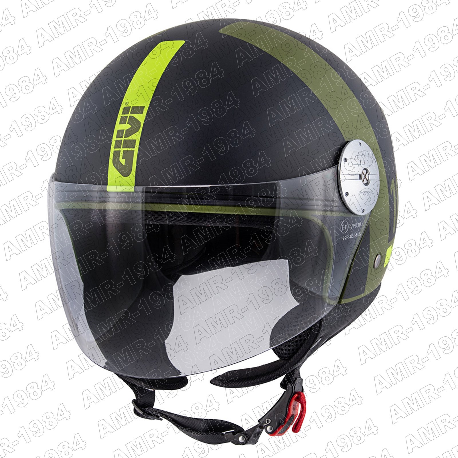 CASCO JET CON VISIERA ANTIGRAFFIO GIVI  10.7 MINI-J CONCEPT VERDE/NERO FCPGB