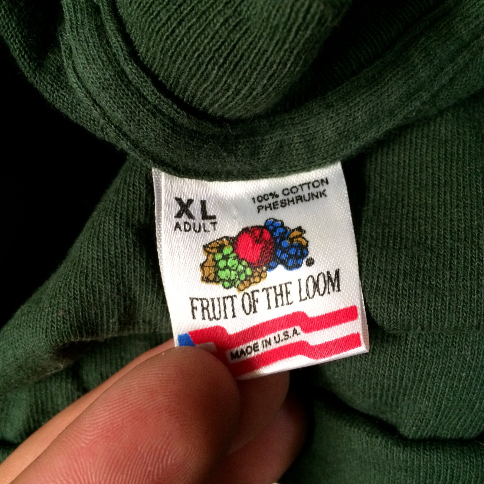 Vtg 90s Blank Plain Distressed Green Worn Faded Fruit of the Vtg 90s Blank Plain Distressed Green Worn Faded Fruit of the