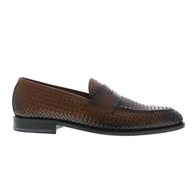 Мужские коричневые мокасины и слипоны Penny Shoes Bruno Magli Vesini из ткани BM3VESC8W