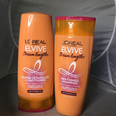 L'Oreal Paris Elvive Dream Lengths Shampoo & Conditioner 12.6 fl oz Each