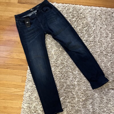 7 For All Mankind Jeans Slimmy Tapered  Luxe Performance Plus 33x32 Deep Blue