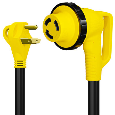 Leisure Cords RV Power Cord Adapter 30 amp Male to 30 amp twist lock 90 Degree