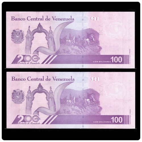 Venezuela 100 Digitales banknotes 2021 qty 2 UNC 100 million bolivars COA