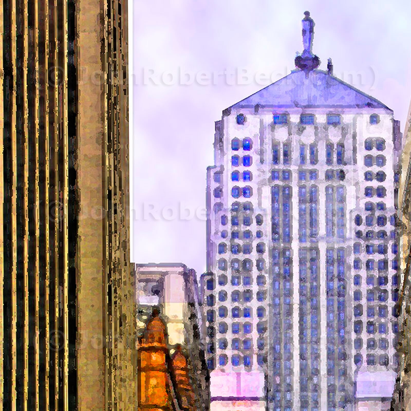 ACEO Art Card Signed Print (2.5" x 3.5") Trading Place, Chicago Board Of Trade
