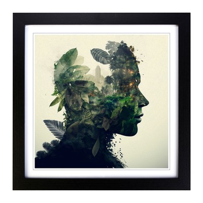 Jungle Double Exposure No.2 Wall Art Print Framed Canvas Picture Poster Decor