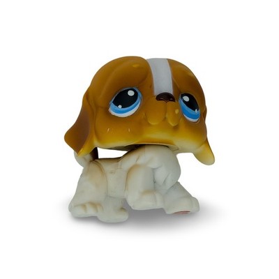 Littlest Pet Shop St Bernard #76 Brown White Blue Eyes Good