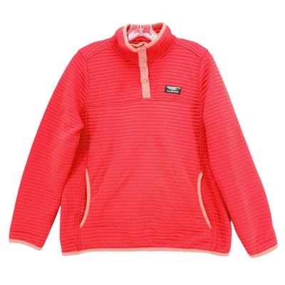 LL BEAN AirLight 1/4 Snap Pullover Bright Orange Women's Size MEDIUM