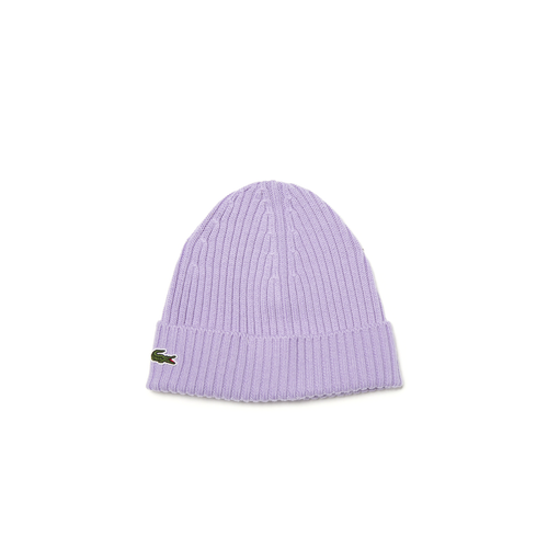 Мужская шапка Lacoste Neva Purple Ribbed Wool Beanie - OSFA