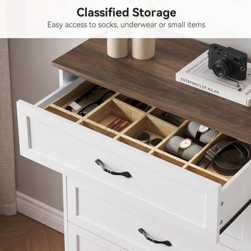 5 Drawers Dresser for Bedroom Chest of Drawers Nightstand Wood Storage Cabinet