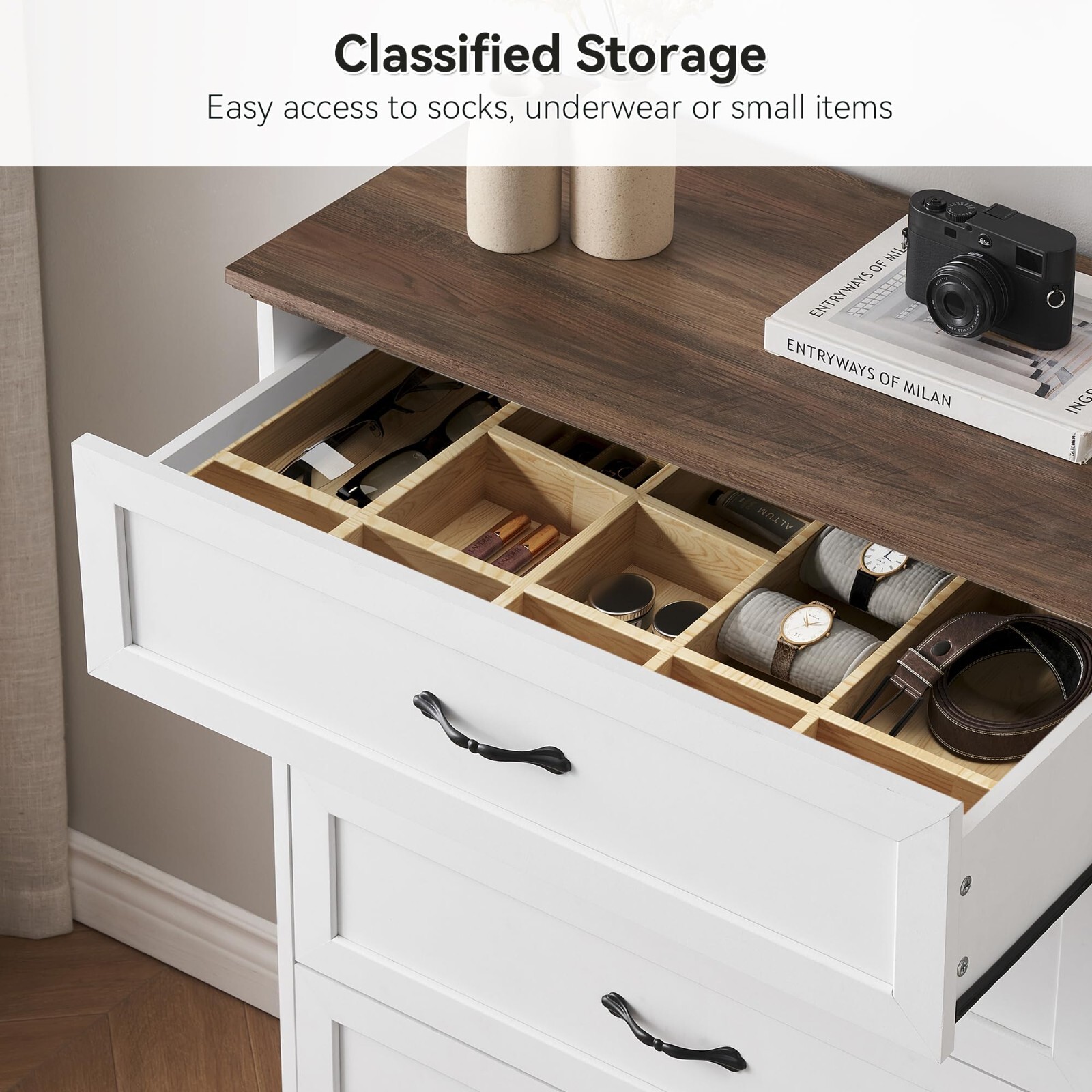 5-Drawers Dresser for Bedroom Chest of Drawers Nightstand Wood Storage Cabinet