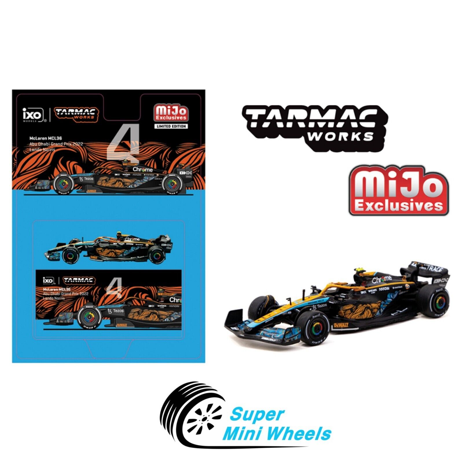 Tarmac Works 1:64 F1 McLaren MCL36 Abu Dhabi Grand Prix 2022 Lando 
