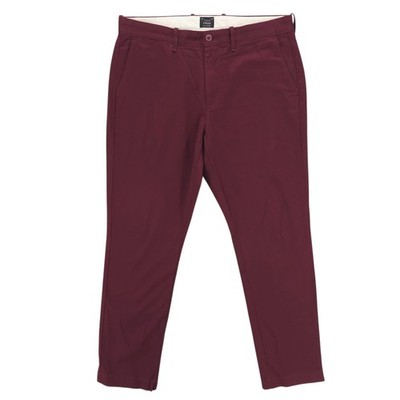 J. CREW 770 Straight Fit Chino Pants Burgundy Red Cotton Blend Stretch 32x30