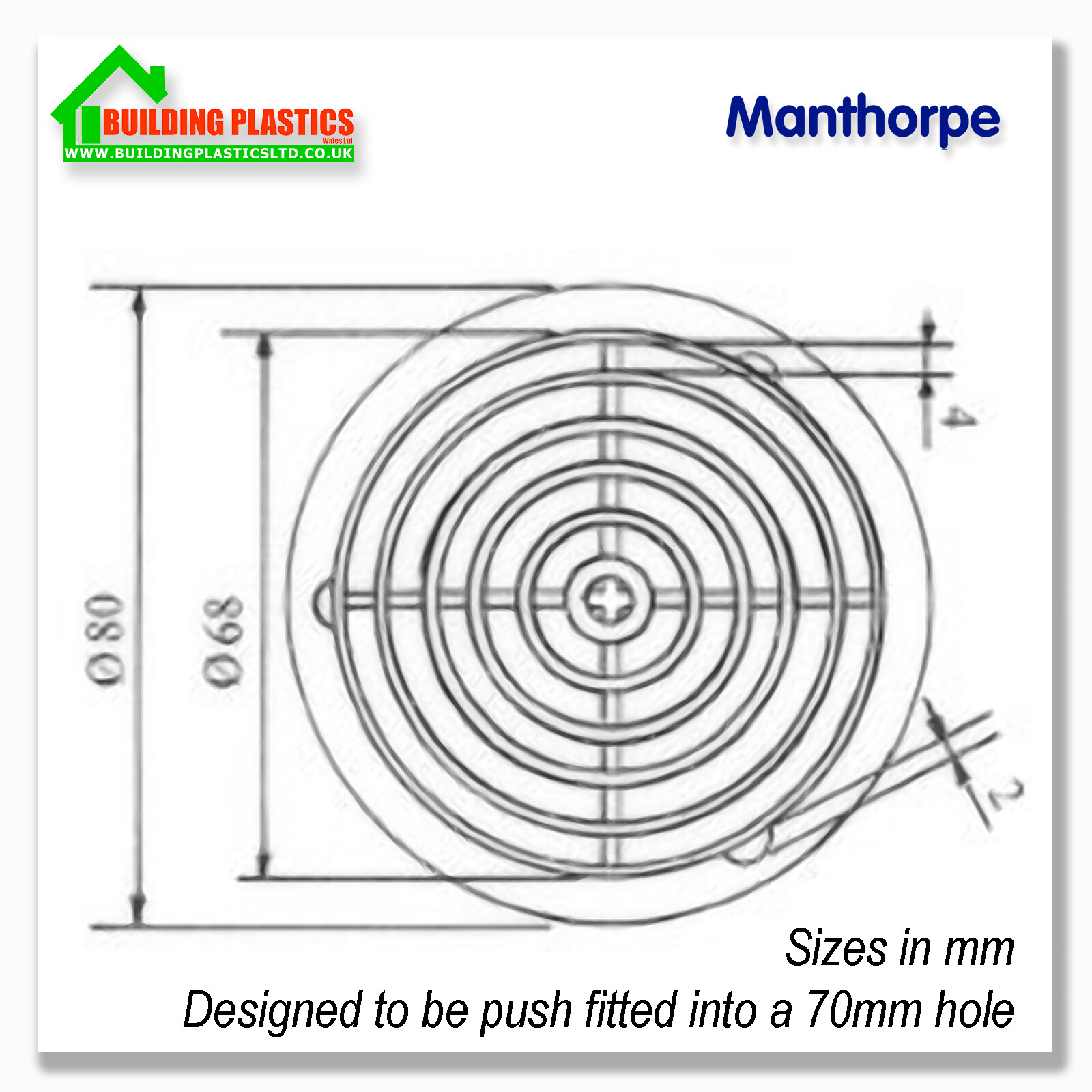 10 x 70mm WHITE SOFFIT ROOF AIR VENT Eaves Fascia Board Disc//Circle UPVC