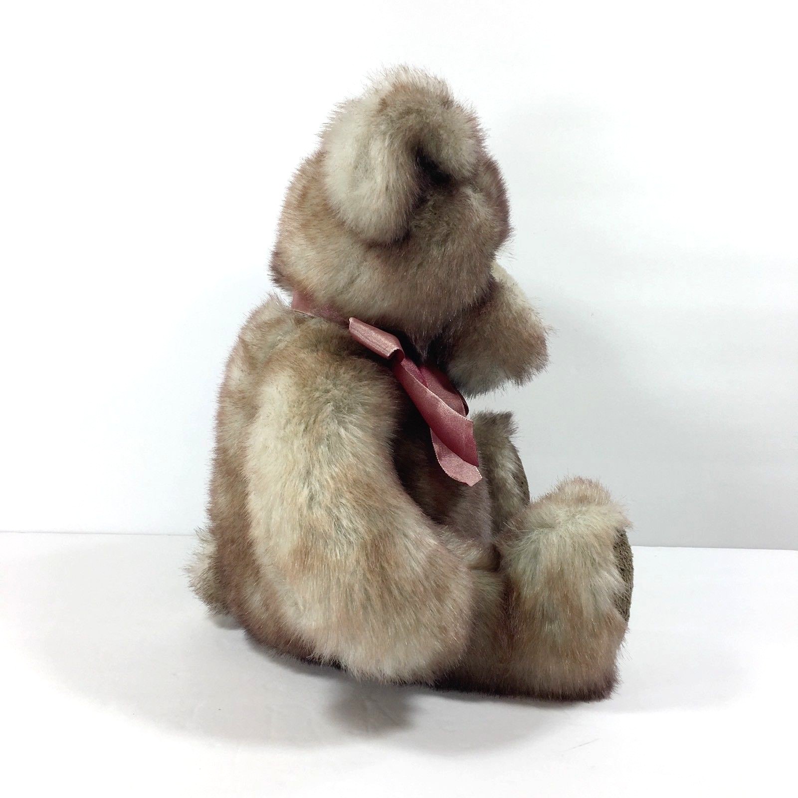 Danny Teddy Bear Bombay Russ Berrie Plush Stuffed Animal Burgundy Bow 14