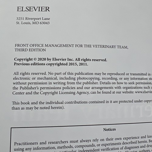 Mosby's Comprehensive Review for Veterinary Technicians Textbook Office Mgt Lot