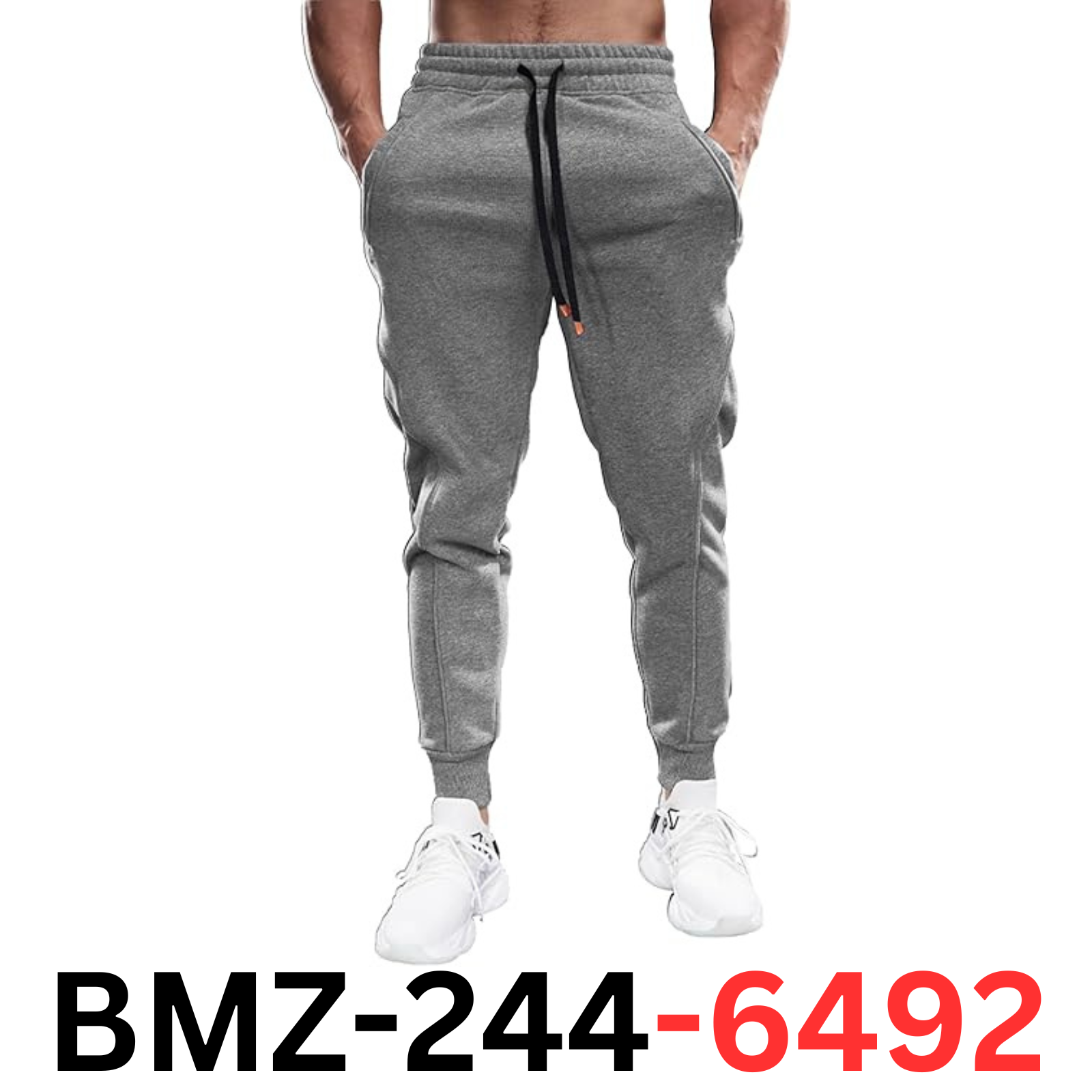 Fioboc Jogger for Men Casual Cotton Drawstring Sweat Pants with Zipper Pocket XL