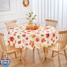 Fall 60 Inch Round Tablecloth Fall Leaves Harvest Thanksgiving Pumpkins Table Cloth - Polyester Circle Autumn Seasonal Table Cover Washable Waterproof for Party Picnic Kitchen Dining Outdoor Décor