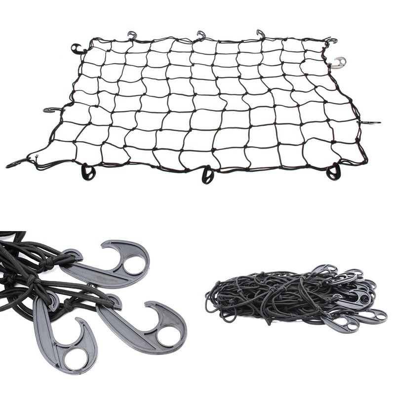 LARGE CARGO NET CAR VAN TRUCK TRAILER 12 HOOKS BUNGEE CORD ATV RACKS