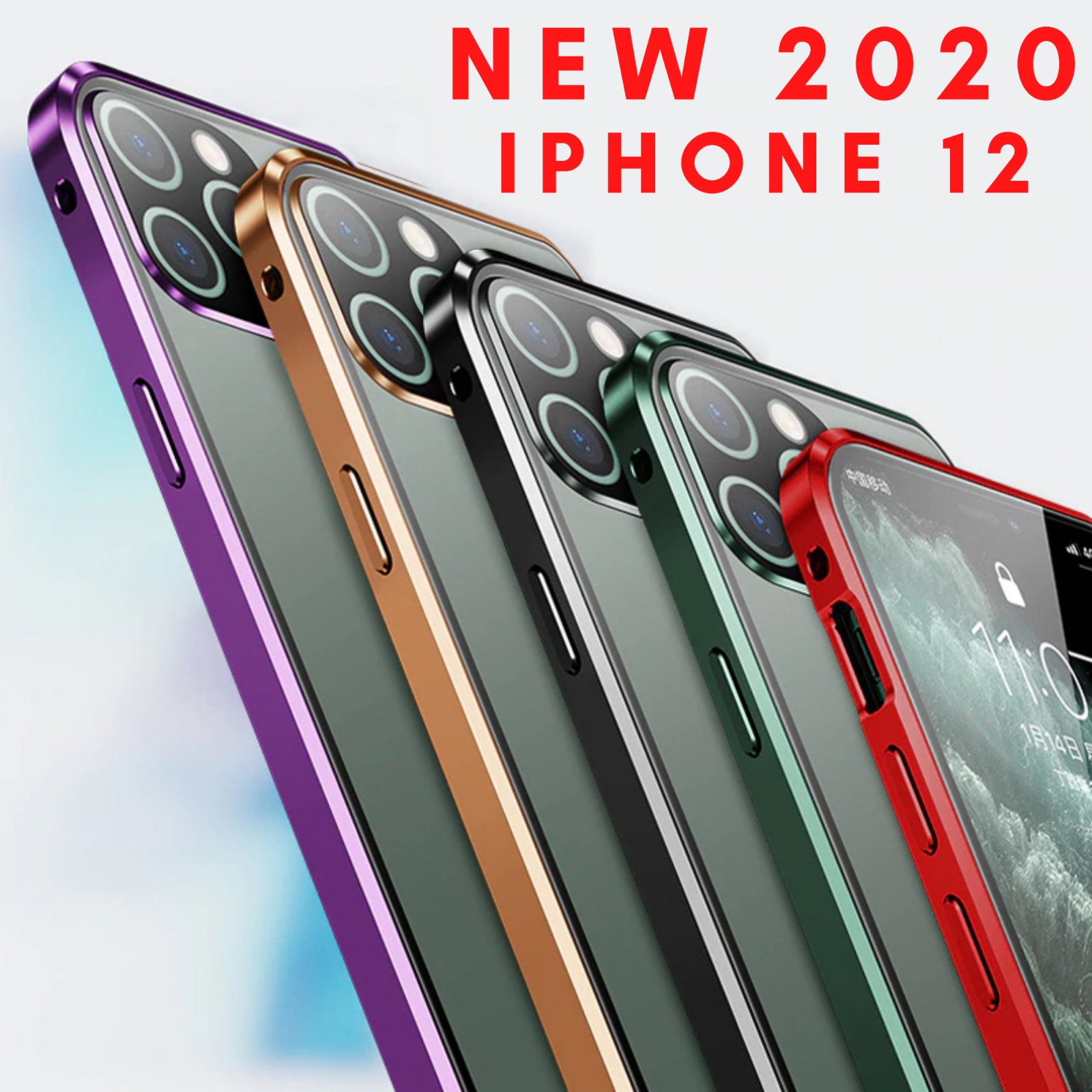 Magnetic Adsorption Case For Iphone 12 Pro Pro Max Tempered Glass Cover Ebay