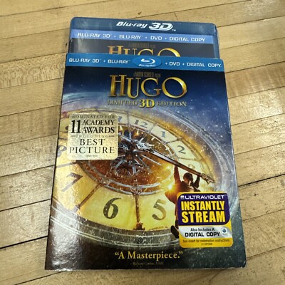 Hugo 3D Blu ray DVD Movie Limited Edition Slipcover Martin Scorsese  Family Kids