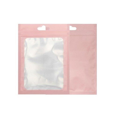 QQ Studio Pink Mylar Bags, Food Safe Matte Packaging Flat Foil Bags with Window