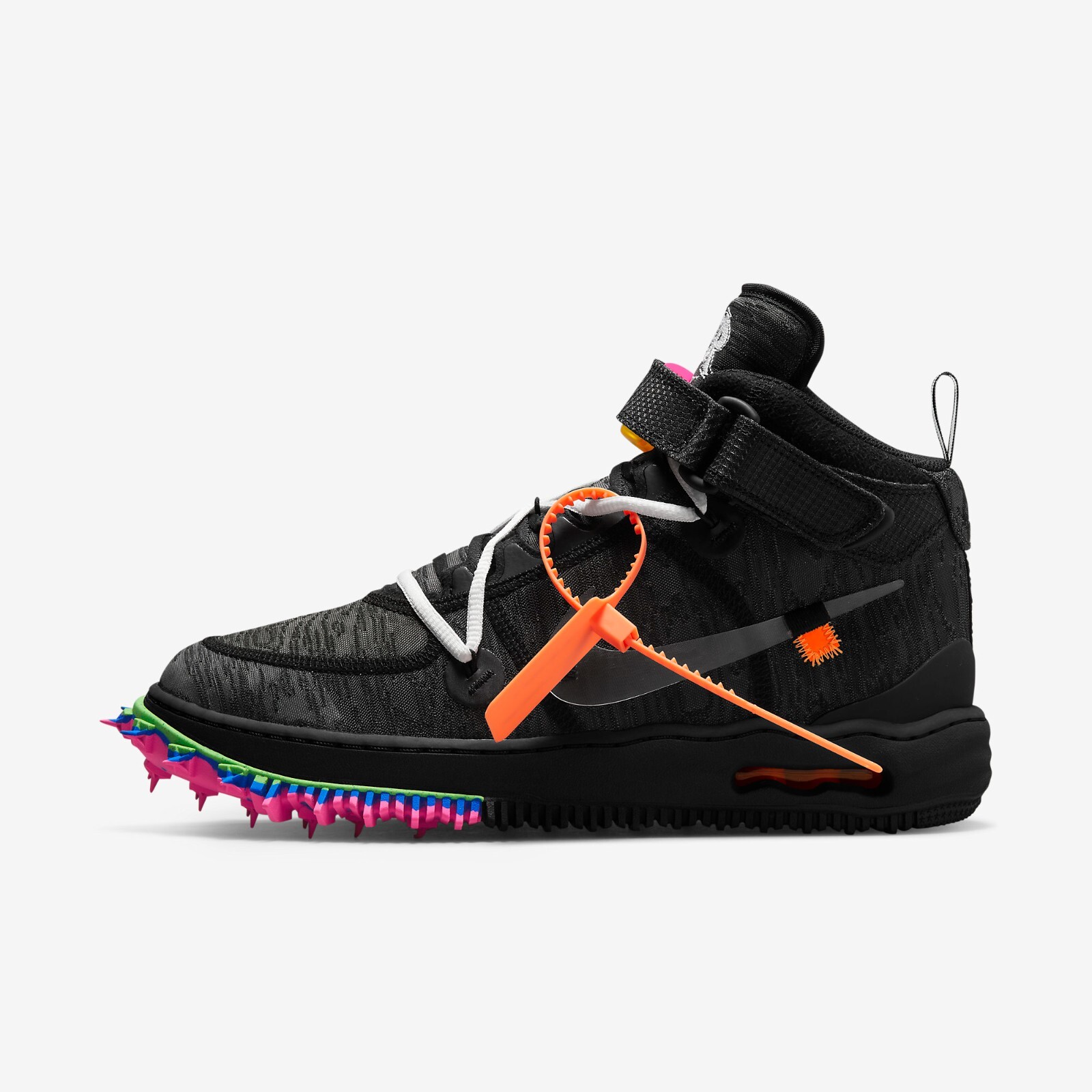 

Черные кроссовки Nike x Off-White Air Force 1 Mid SP DO6290-001, Black/clear-black, Nike x Off-White Air Force 1 Mid SP Black