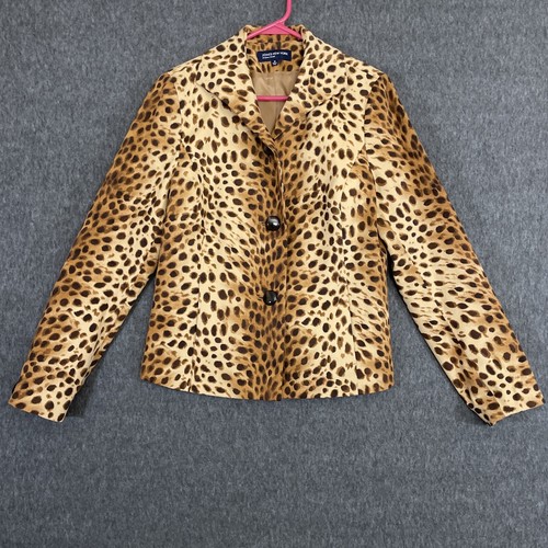 Jones New York Signature Jacket Size 10 Animal Print Spotted