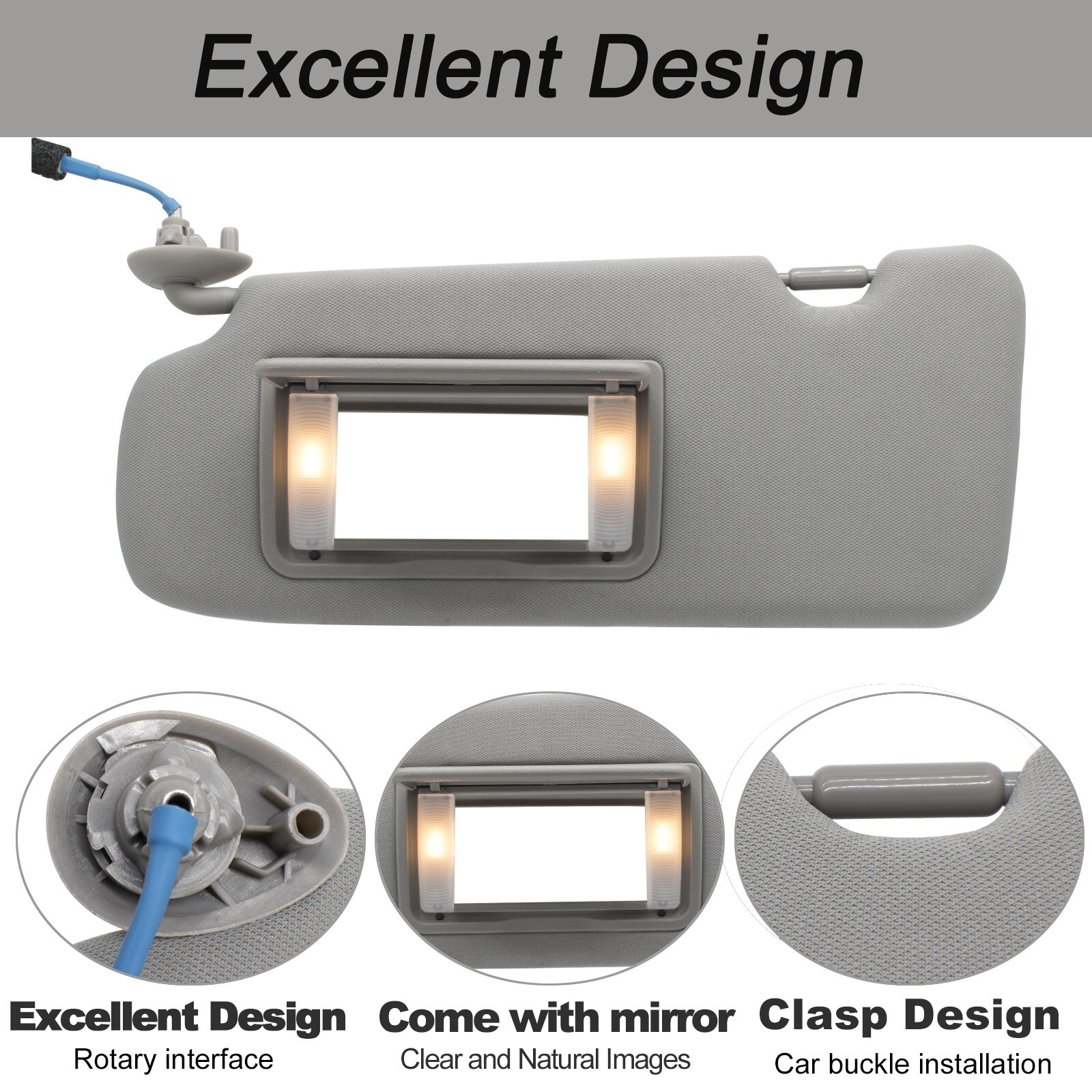 Left Driver Side Sun Visor W/ Lights Fits for  Honda CRV 2017-2022 83280TLAA12ZB