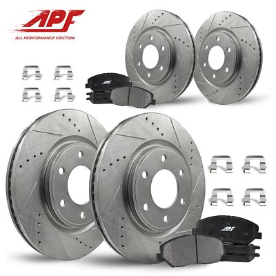 Front+Rear Drill/Slot Zinc Brake Rotors Ceramic Pads for ford Expedition 05-06