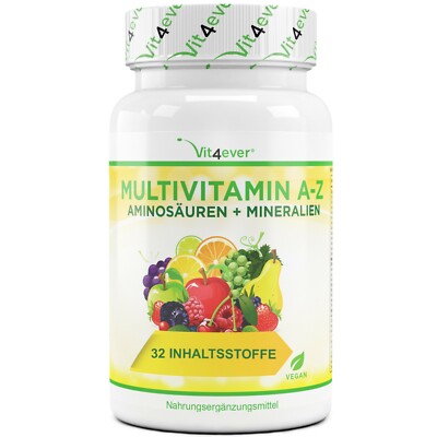 Multivitamin A-Z 120 Tabletten - 32 Wirkstoffe - Vitamine Mineralien Aminosäuren