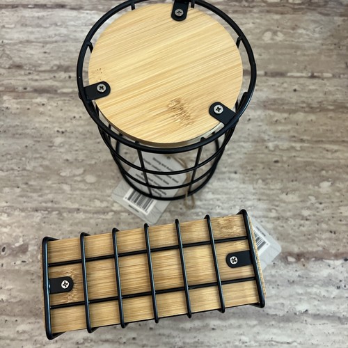 Utensil / Napkins  Holders Black Metal Wire