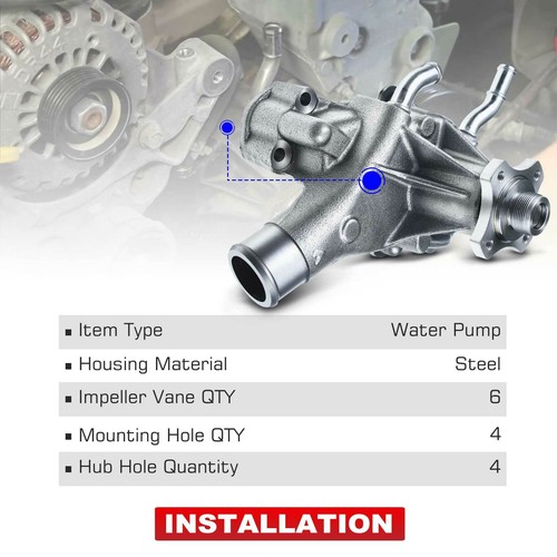 Engine Water Pump with Gasket for Chevrolet GMC Isuzu Workhorse 4.3L 5.0L 5.7L